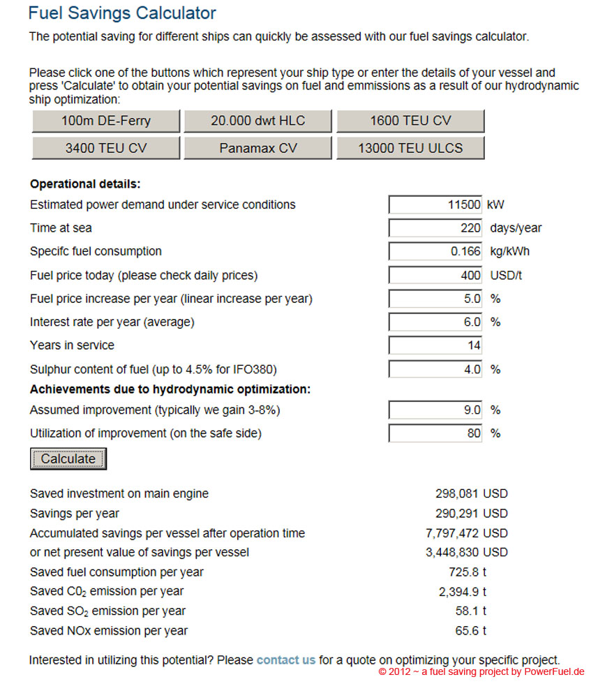 1600 TEU CV save fuel